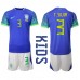 Günstige Brasilien Thiago Silva #3 Babykleidung Auswärts Fussballtrikot Kinder WM 2022 Kurzarm (+ kurze hosen)
